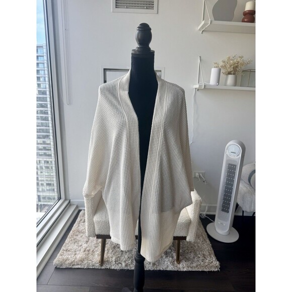 Express Cream Short Dolman Sleeve Oversized Open Knit Cardigan One Size - Picture 1 of 5